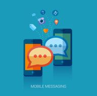 Mobile messaging im and social chat or sms flat icons