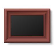 Classic horizontal wooden frame for picture or text isolated