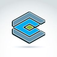 Complex geometric element created from separate parts Vector
