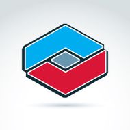 Complex geometric corporate element created from separate parts