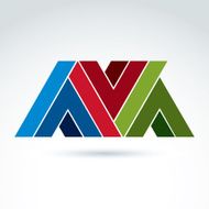 Vector abstract element created from checkmarks and signs
