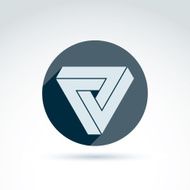 Vector abstract triangle composed from three parts Geometric