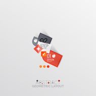 Glossy paper style geometric abstract infographic design N33