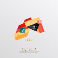 Glossy paper style geometric abstract infographic design N35