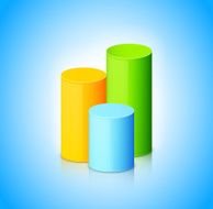 Infographic template with colorful cylinders N2