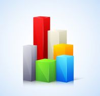 Template for infographic with 3d bar