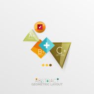 Glossy paper style geometric abstract infographic design N36