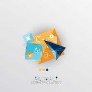 Glossy paper style geometric abstract infographic design N38