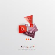 Glossy paper style geometric abstract infographic design N39