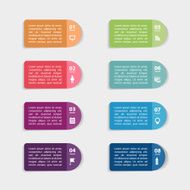 Vector paper stickers and labels with realistic shadows for infographic N2