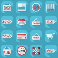 Flat concept set modern design with shadow marketing sales N22