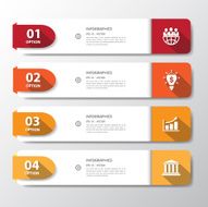 Design flat shadow step number banners graphic or website Vecto N5