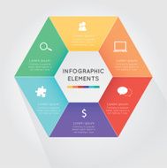 Infographic colorful hexagon