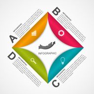 Abstract options infographics template N3