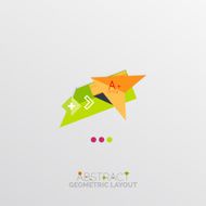 Glossy paper style geometric abstract infographic design N41