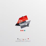 Glossy paper style geometric abstract infographic design N42