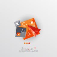 Glossy paper style geometric abstract infographic design N43