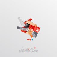 Glossy paper style geometric abstract infographic design N44