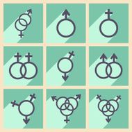 Flat with shadow concept and mobile application equality of the