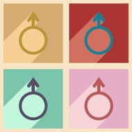 Flat with shadow concept and mobile application equality of the N4