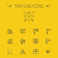 Business thin line icon set N2