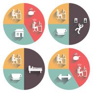 Vector set of daily routines