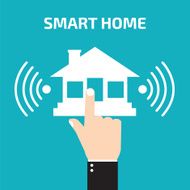 Smart house technology Hand pressing icon N2