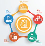 Airport concept info graphic design clean vector