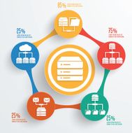 Database server concept info graphic design clean vector N4