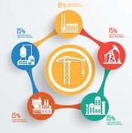 Construction and industry concept info graphic design clean vector