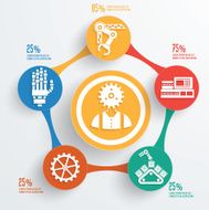 Engineer concept info graphic design clean vector