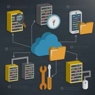 File sharing design three dimension info graphic design N2
