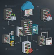 Database server design three dimension info graphic design N2