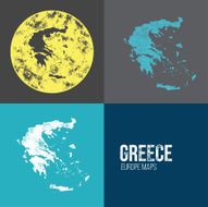 Greece Grunge Retro Map