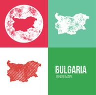 Bulgaria Grunge Retro Map