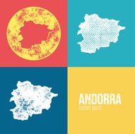 Andorra Grunge Retro Map