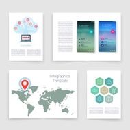 Templates Design Set of Web Mail Brochures Mobile Technology Infographic N76