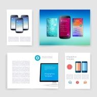 Templates Design Set of Web Mail Brochures Mobile Technology Infographic N78