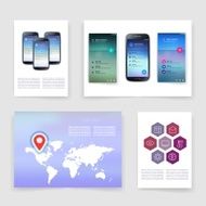 Templates Design Set of Web Mail Brochures Mobile Technology Infographic N80