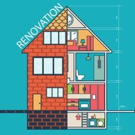 Renovation House remodeling flat design Vector