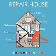 House remodeling infographic Vector N2
