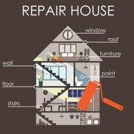 House remodeling infographic Vector N3