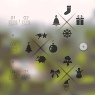 Christmas infographic with unfocused background N36