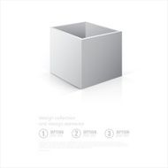 3D Open Box Mockup with reflection and shadows