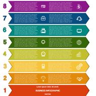 Infographic colour strips of arrows eight positions
