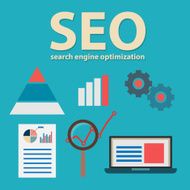 Search engine flat illustration with magnifying glass Eps10 N3