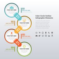 Color Circle Outline Infographic Elements