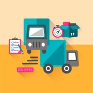 flat design delivery concept icons set