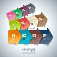 vector abstract 3d paper infographics N16