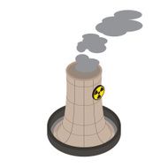 Isometric of nuclear power plants vector illustration